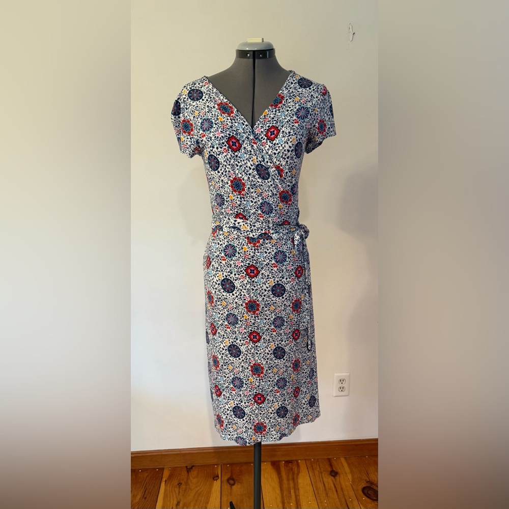 Boden Multicolor Floral Midi Wrap Dress